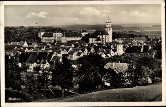 Ansichtkaart Messkirch in de Schwäbische Alb, algemeen beeld