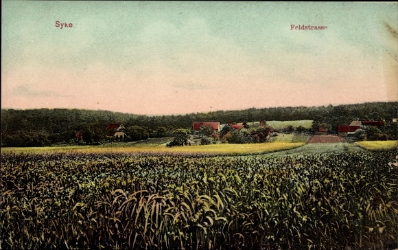 KP Syke w Dolnej Saksonii, Feldstrasse, daleki widok na wieś