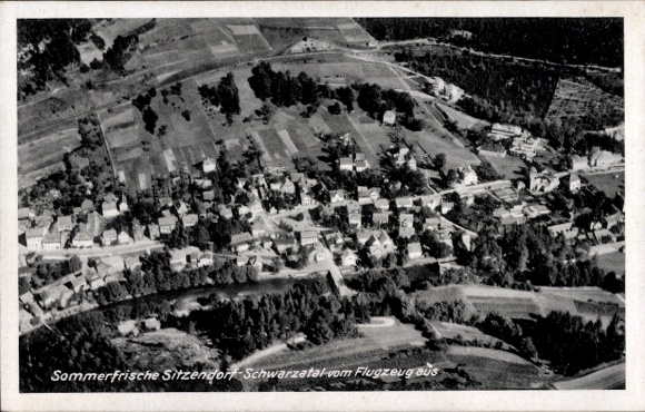 Ak Sitzendorf in Thüringen, Fliegeraufnahme