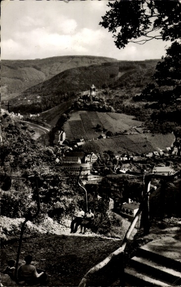 Ak Cochem an der Mosel, Panorama, Bergstation der Sesselbahn