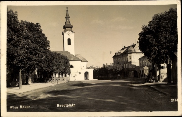 PC Wien 23. Liesing Mauer Austria, main square, church