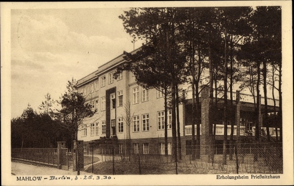 Postcard Mahlow Blankenfelde, convalescent home Prießnitzhaus