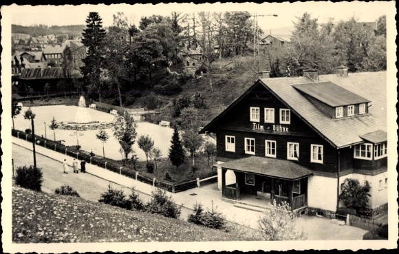 Postcard Schmiedefeld am Rennsteig Suhl Thuringia, film stage at Georg-Schumann-Platz