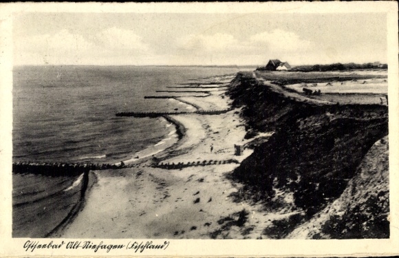 Postcard Ostseebad Nienhagen in Mecklenburg, partial view, beach, cliffs