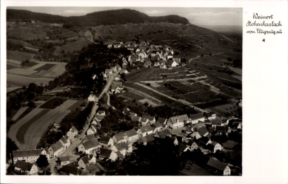 Postcard Hohenhaslach Sachsenheim in Württemberg, aerial photograph