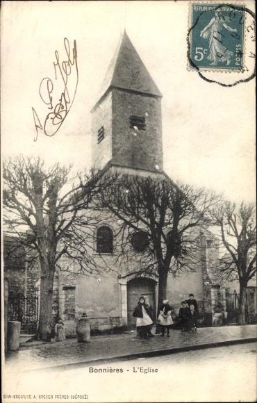 Postcard Bonnieres sur Seine Yvelines, Church