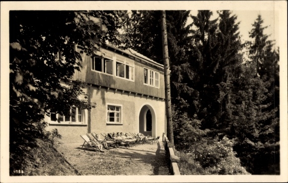 Ak Liebschütz Remptendorf Thüringen, Ferienheim Waldfrieden, Thür. Textil Veredl. Werke Gera Weida