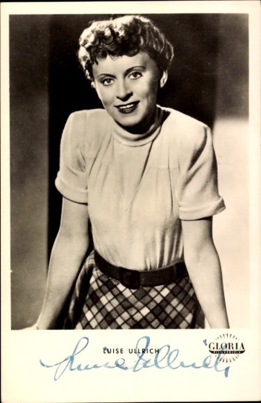 Postcard actress Luise Ullrich, portrait, autograph