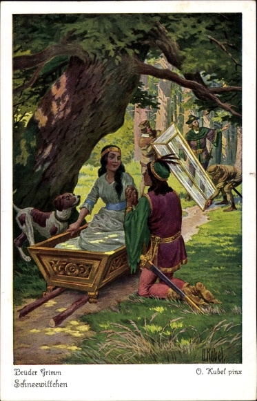 Artist PC Kubel, Otto, fairy tales, snow white, Brothers Grimm, coffin
