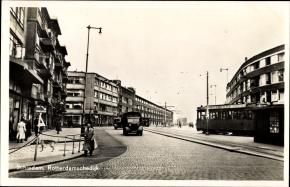 Postcard Schiedam Südholland Niederlande, Rotterdamschedijk, Tram
