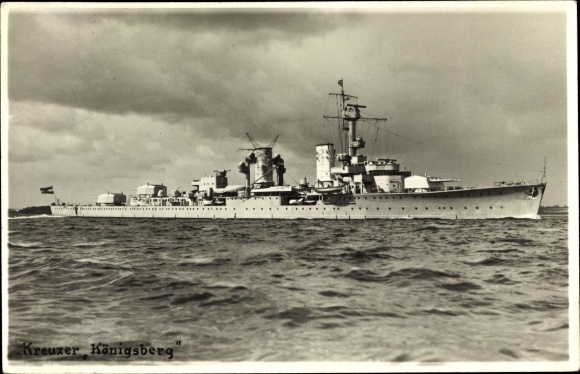 Ak Deutsches Kriegsschiff, Königsberg, Kreuzer, Kriegsmarine