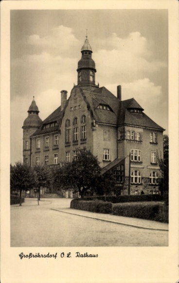 Postcard Großröhrsdorf in Sachsen, Town Hall