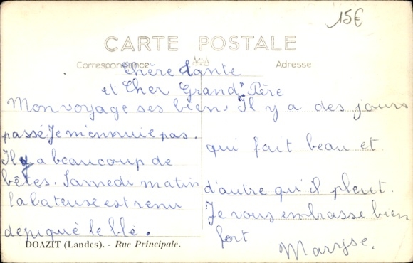 Photo Postcard Doazit Landes, Main Street