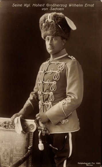 Ak Großherzog Wilhelm Ernst von Sachsen Weimar Eisenach, Portrait in Husarenuniform