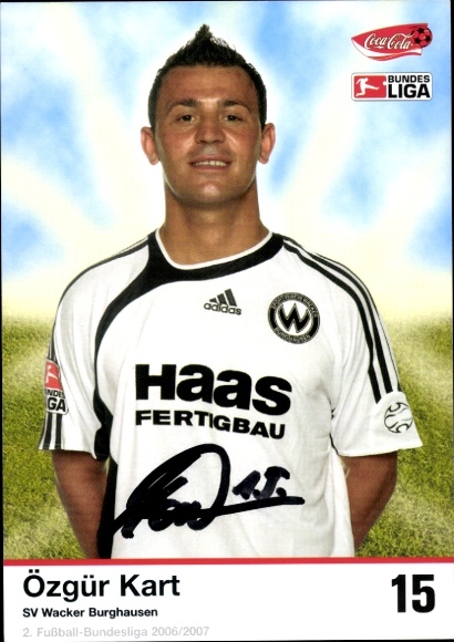 Karta autografu piłkarza Özgür Kart, SV Wacker Burghausen, autograf