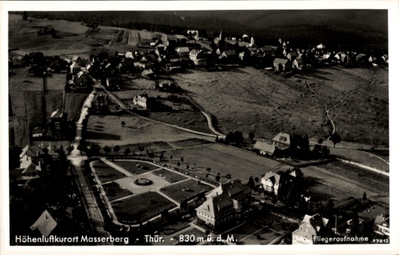 Postcard Masserberg in Thuringia, aerial photograph