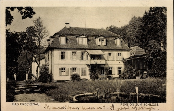 Postcard Bad Brueckenau im Sinntal Unterfranken, Pension zum Schloss