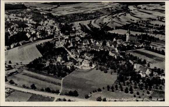 Postcard Ebhausen in the Black Forest Württemberg, aerial photograph