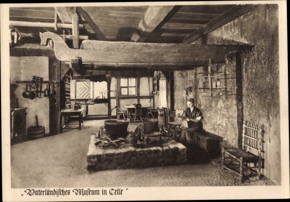 PC Celle Lower Saxony, Patriotic Museum, Flett and hearth in the farmhouse from Narjesbergen