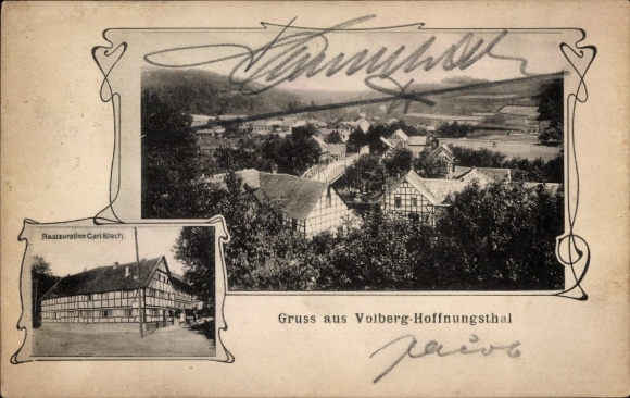 Postcard Hoffnungsthal Rösrath in the Rheinisch Bergischer Kreis, Volberg, restoration