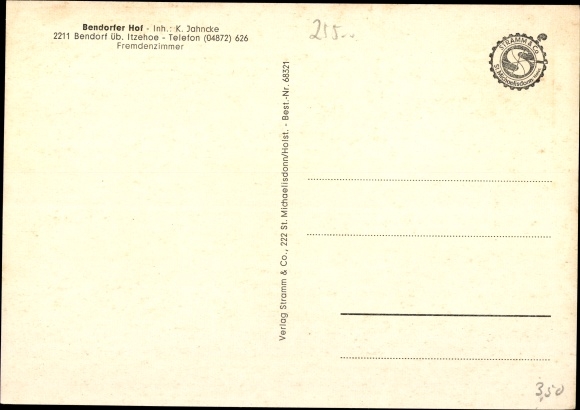 Postcard Bendorf in Holstein, Bendorfer Hof, owner K. Jahncke, war memorial