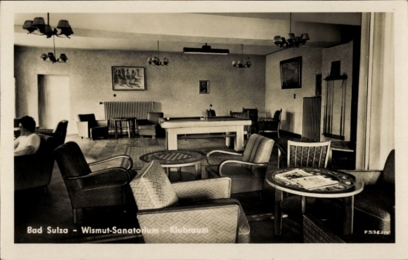 Ak Bad Sulza in Thüringen, Sanatorium, Klubraum, Innenansicht, Möbel, Tisch
