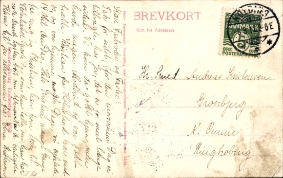 Postcard Kolding Denmark, Jernbanepladsen, train station