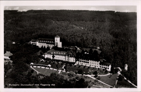 Postcard Donaustauf in the Upper Palatinate, sanatorium, aerial photograph
