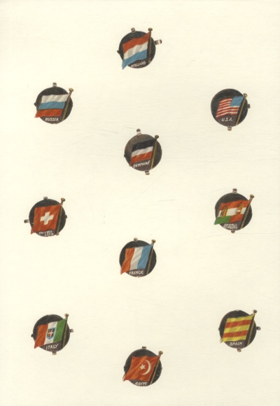10 wafer flags of different countries, each approx. 3 x 3 cm