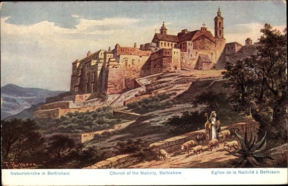 Artist PC Perlberg, F., Bethlehem Palestine, Church of Nativity, Church of the Nativity