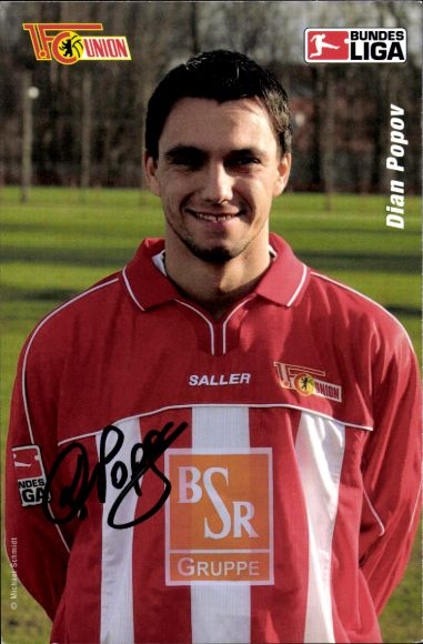 Autogrammkarte Fußballer Dian Popov, 1. FC Union Berlin, Autogramm