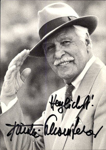 Postcard actor Friedrich Schoenfelder, portrait, autograph