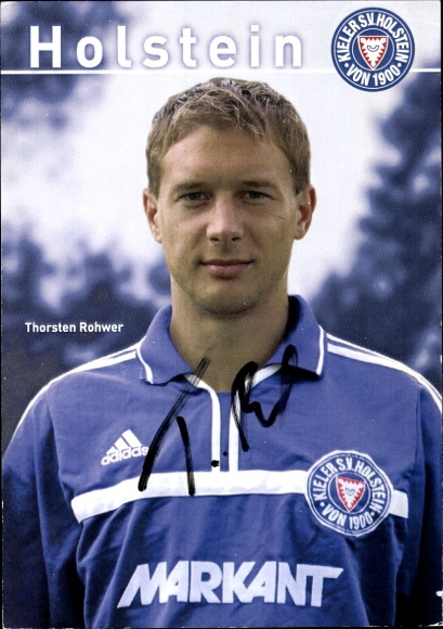 Karta autografu piłkarza Thorstena Rohwera, Holstein Kiel, autograf