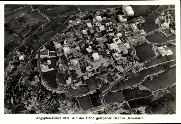 Collector's picture Zeppelin World Tours, Jerusalem Israel, Egypt tour 1931, aerial photograph