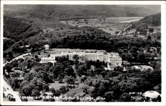 Briefkaart West-Virginia de VS, Greenbrier, White Sulphur Springs