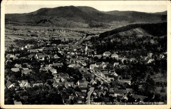 Postcard Zunsweier Offenburg in Baden Black Forest, from the plane