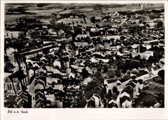 Ak Hof an der Saale Opper-Franken Beieren, luchtfoto