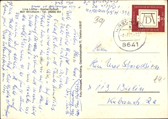 Postcard Windheim Steinbach am Wald Upper Franconia, partial views, Lina Löffler Gastwirtschaft