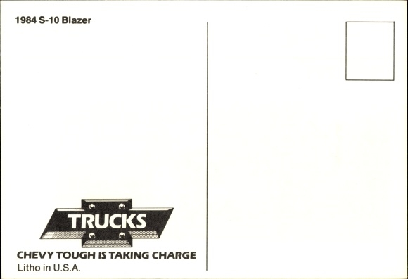 Postcard car, Chevrolet, 1984 S-10 Blazer