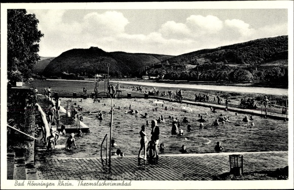 Postcard Bad Hönningen am Rhein, thermal swimming pool