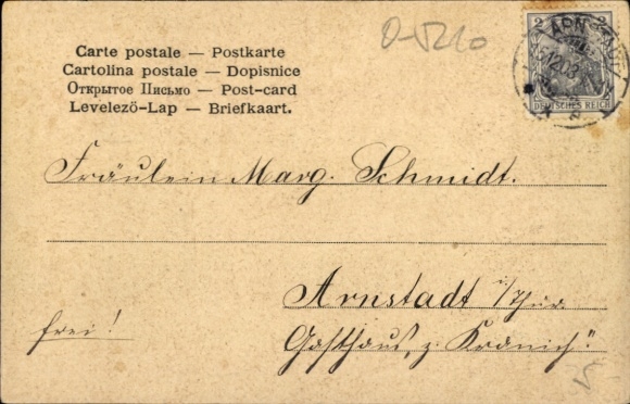 Postcard Arnstadt in Thuringia, Central German State Lottery, main collection, fountain