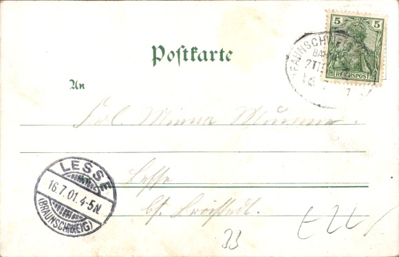 Chromo-Litho Lichtenberg Salzgitter in Lower Saxony, Burgberg, economy, pavilion