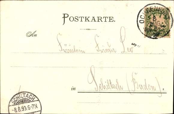 litho Steinfeld in de Pfalz, Beierse klederdracht, wapenschild