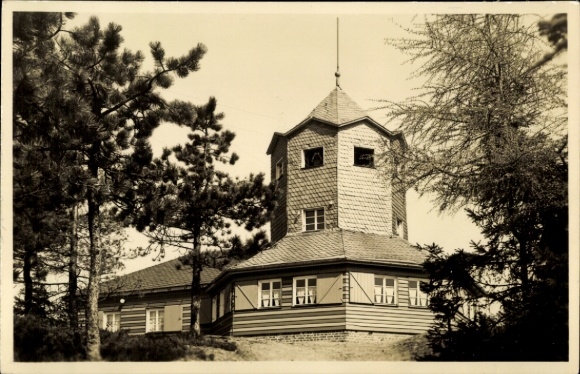 Ak Meuselbach Schwarzmühle Thüringen, Meuselbacher Kuppe, torenrestaurant