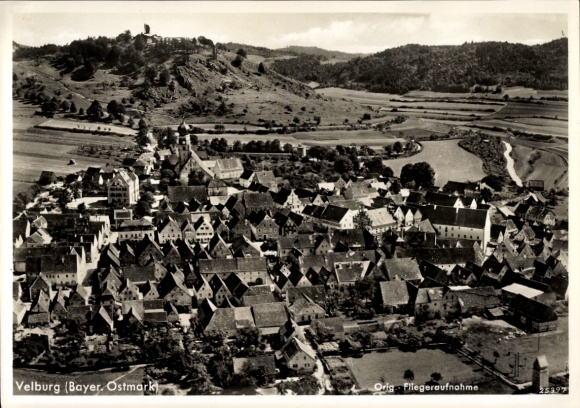 Postcard Velburg in the Upper Palatinate, aerial photograph