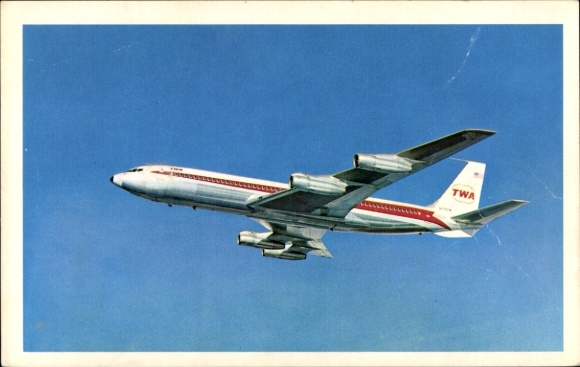 Postcard American passenger aircraft, Trans World Airlines, TWA Star Stream