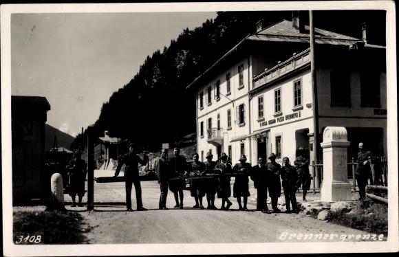 Postcard Brenner Tirol, on the border