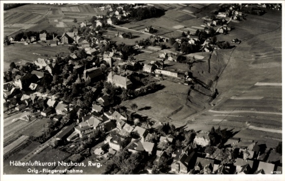 Postcard Neuhaus am Rennweg Thuringia, aerial photograph