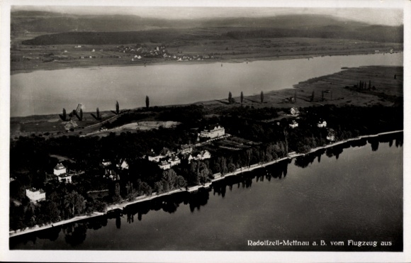 Ak Radolfzell am Bodensee, Fliegeraufnahme, Mettnau