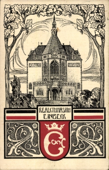Coat of arms artist Postcard Einbeck, Realgymnasium
